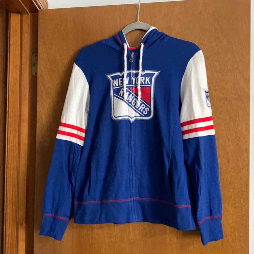 New York Rangers, zip-up hooded sweatshirt, M